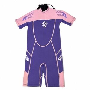 Seavenger Kids Shorty Wetsuit Girls Size 8 Purple Pink Neoprene Swim Surf Suit